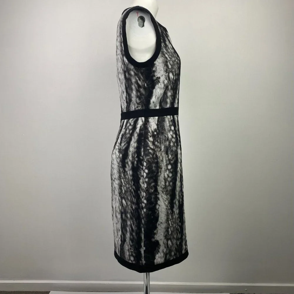 David Lawrence Size 8 Black White Women's Dress Pencil Sleeveless Workwear - Picture 8 of 15